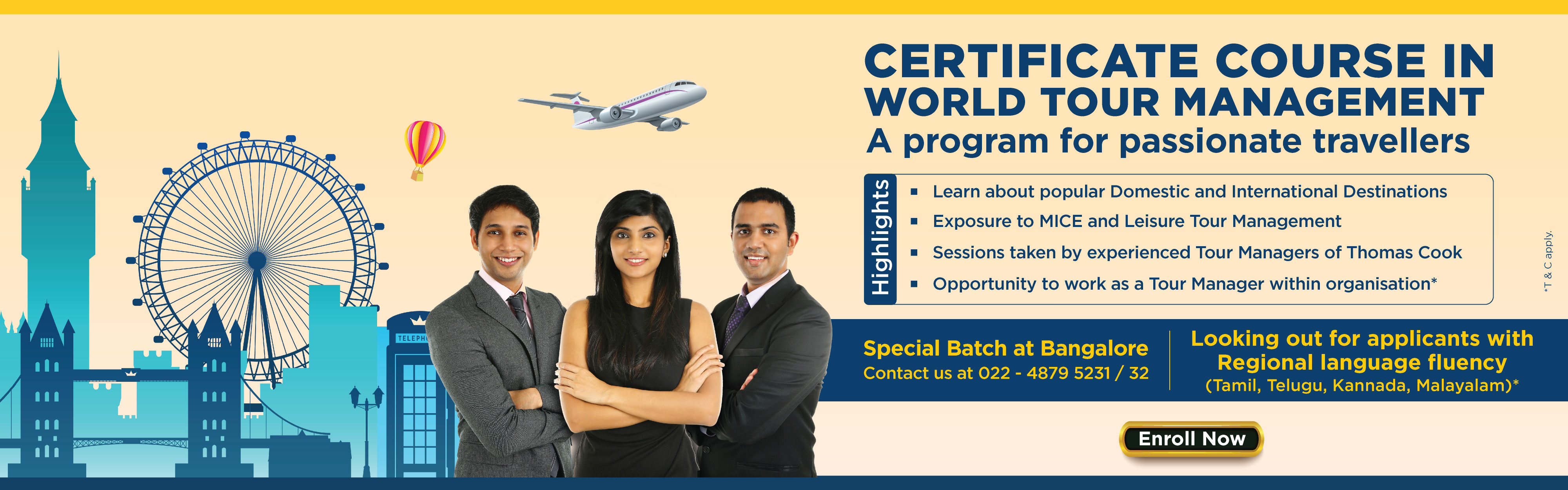 Certificate course in World tour management